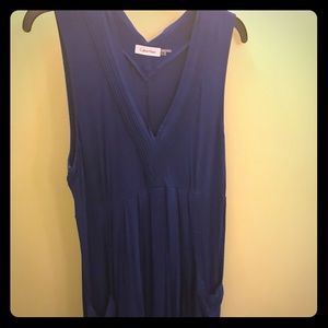 Calvin Klein Royal Blue Jersey V Neck Dress sz 10